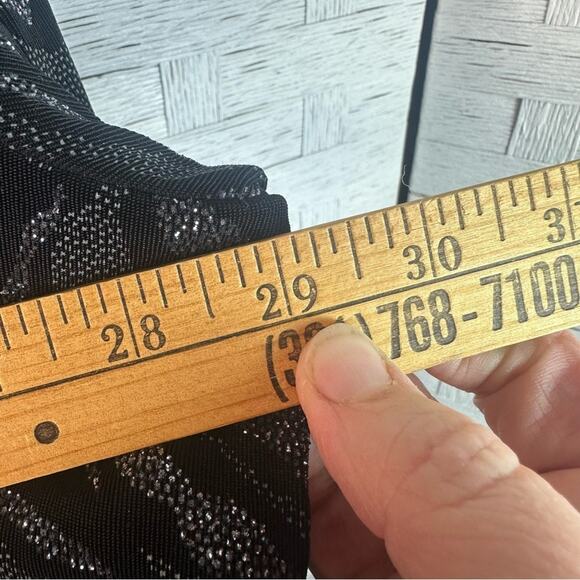 Java black & silver glittery layered blouse ruffle, sheer cuff evening plus size - Picture 12 of 13